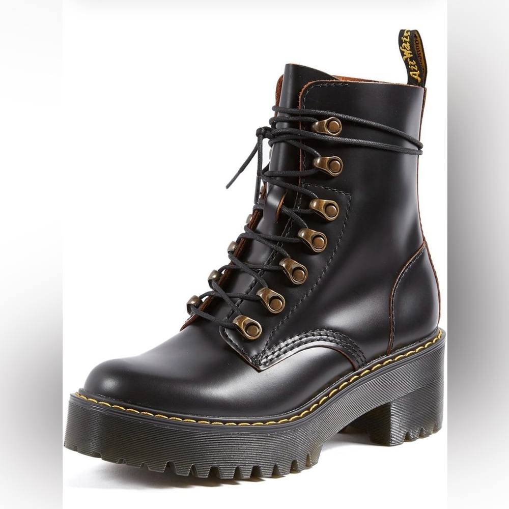Dr. Martens Women's Leona Leather Heeled Boot Fashion - Size 5